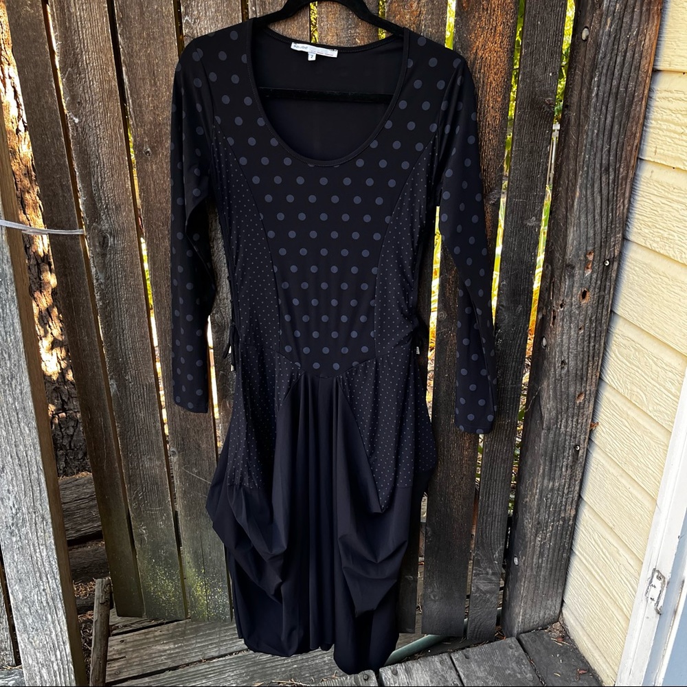 SunLight Paris Tournelle Long Sleeve Polka Dot Dress Sz 2(M)